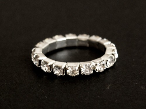 Anello elastico strass lucido - elastico,