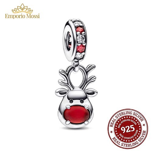 Charm renna natale argento - renna,