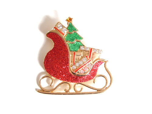 Brosche slitta albero - albero, di