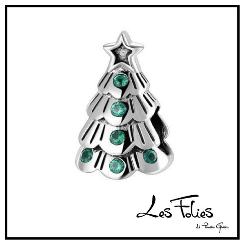Charm albero natale strass - charm,